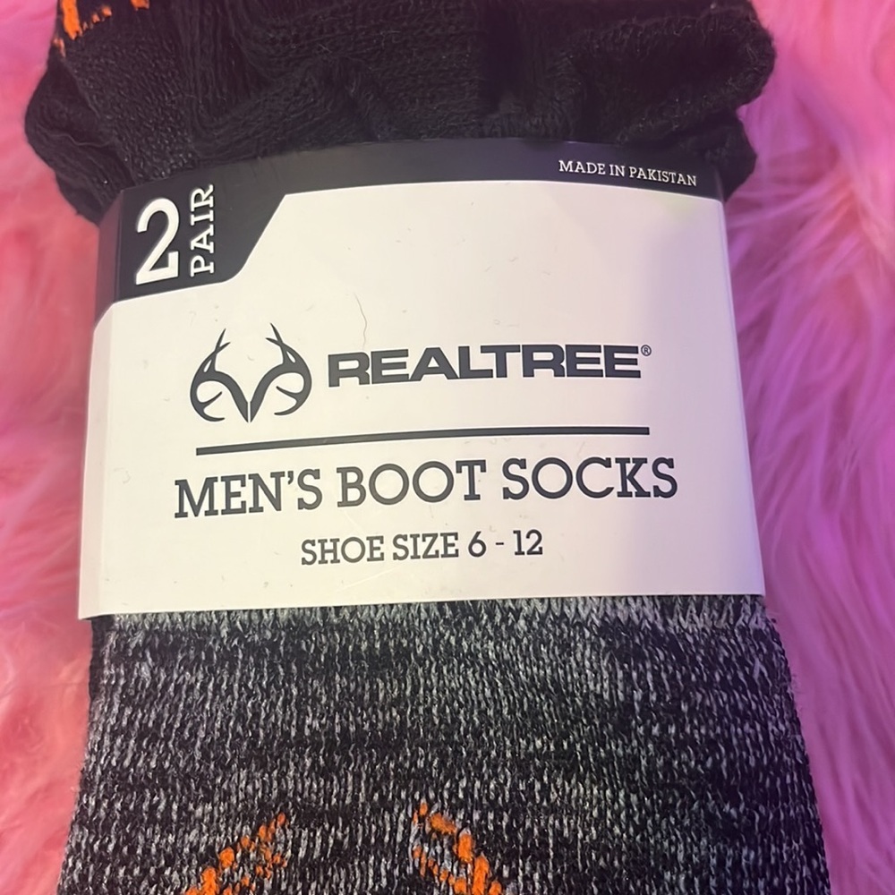 Realtree boot socks men’s size 6-12 2 pairs thick warm work socks boot socks - Picture 3 of 4